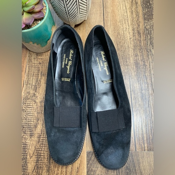 ROBERT CLERGERIE PARIS BLACK SUEDE GROSGRAIN BOW Loafer - Picture 4 of 9